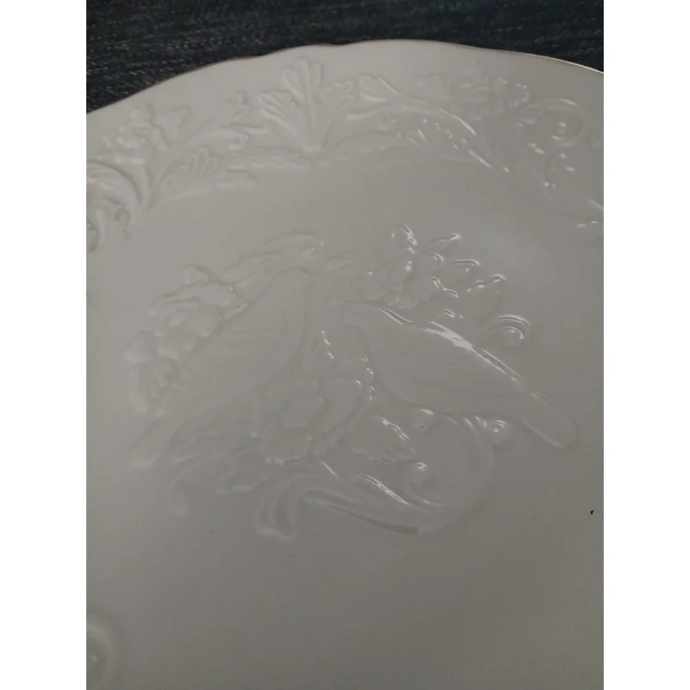Vtg Lenox China Anniversary Plate Love Birds Gold Trim 12.5in Made In USA